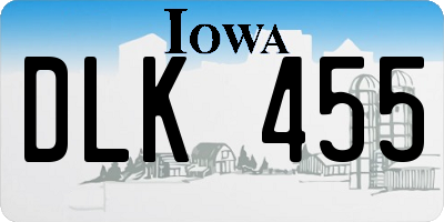 IA license plate DLK455