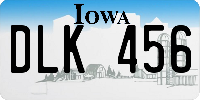 IA license plate DLK456