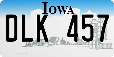 IA license plate DLK457