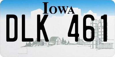 IA license plate DLK461