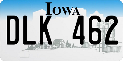 IA license plate DLK462
