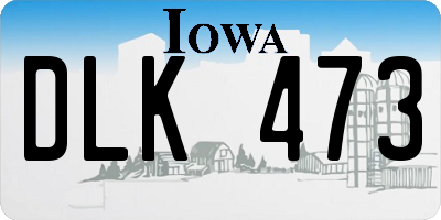 IA license plate DLK473