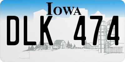 IA license plate DLK474