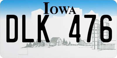IA license plate DLK476