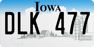 IA license plate DLK477