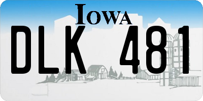 IA license plate DLK481