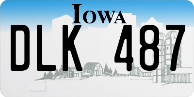 IA license plate DLK487