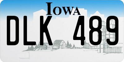 IA license plate DLK489