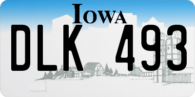 IA license plate DLK493
