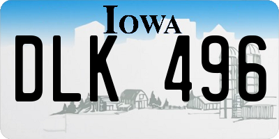 IA license plate DLK496