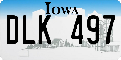 IA license plate DLK497