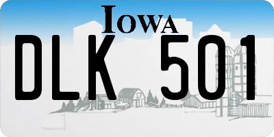 IA license plate DLK501