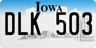 IA license plate DLK503