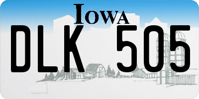 IA license plate DLK505