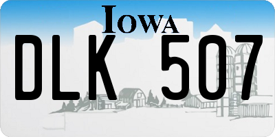 IA license plate DLK507