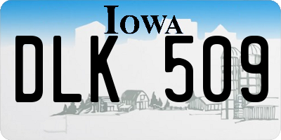 IA license plate DLK509