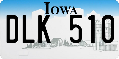 IA license plate DLK510