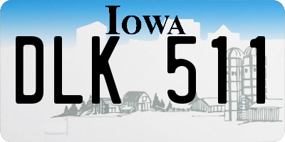 IA license plate DLK511