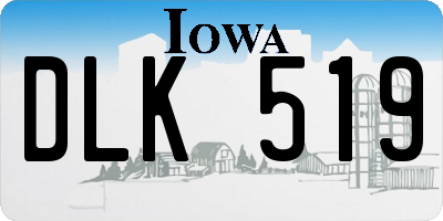 IA license plate DLK519