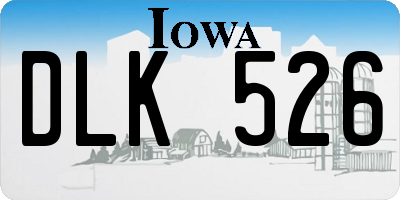 IA license plate DLK526