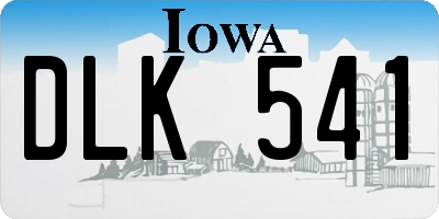 IA license plate DLK541