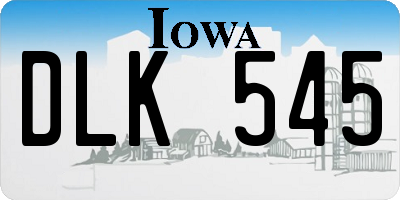 IA license plate DLK545