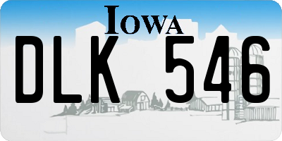 IA license plate DLK546