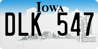 IA license plate DLK547