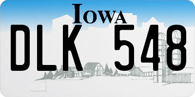 IA license plate DLK548
