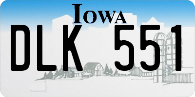 IA license plate DLK551