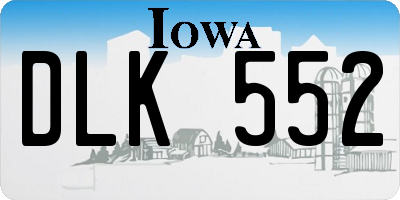IA license plate DLK552