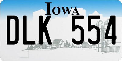 IA license plate DLK554