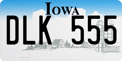 IA license plate DLK555