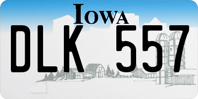 IA license plate DLK557