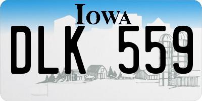 IA license plate DLK559