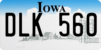 IA license plate DLK560