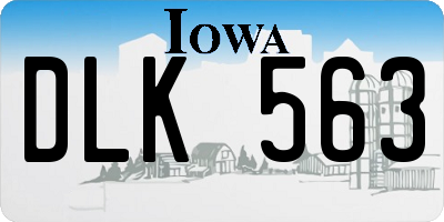 IA license plate DLK563