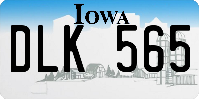 IA license plate DLK565