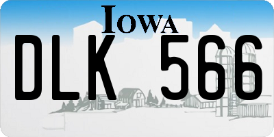 IA license plate DLK566