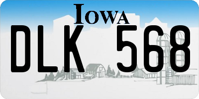 IA license plate DLK568