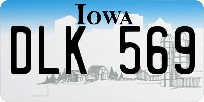 IA license plate DLK569