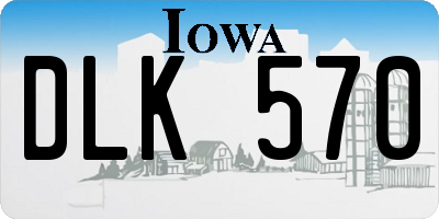 IA license plate DLK570