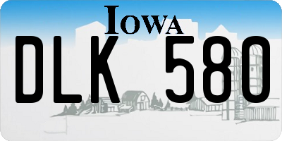 IA license plate DLK580