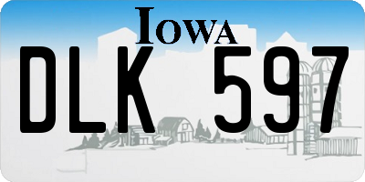 IA license plate DLK597