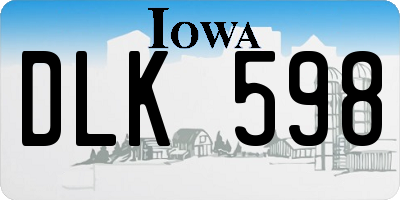 IA license plate DLK598