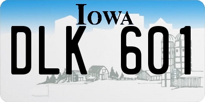 IA license plate DLK601