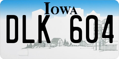 IA license plate DLK604