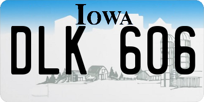 IA license plate DLK606