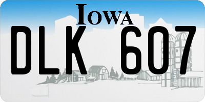 IA license plate DLK607