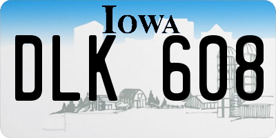 IA license plate DLK608